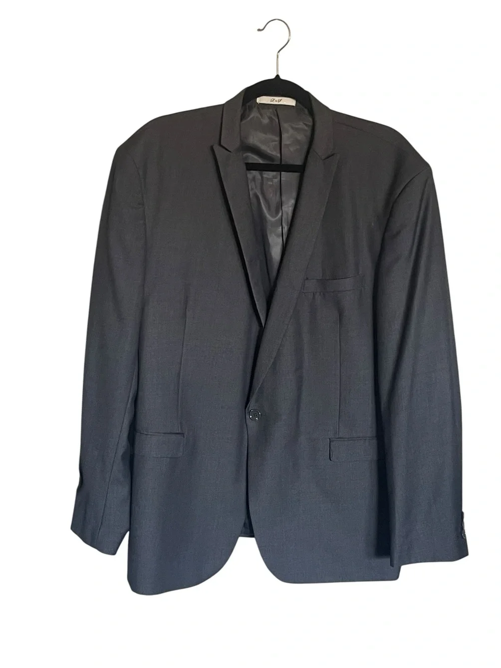 Men's Black Single-Button Notch Lapel Blazer